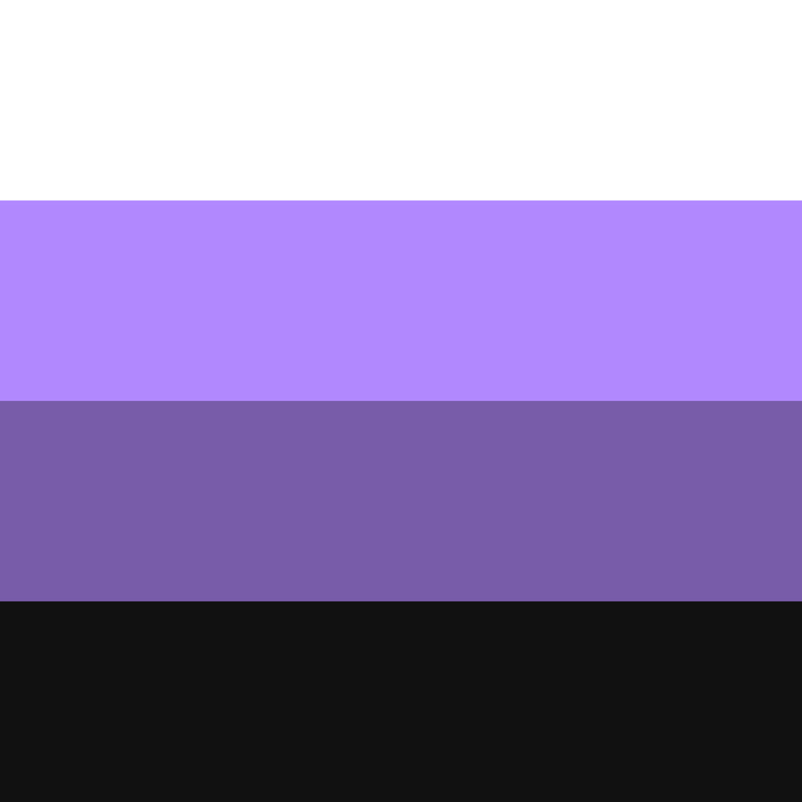 Planche de couleurs : blanc, violet clair, violet profond et noir